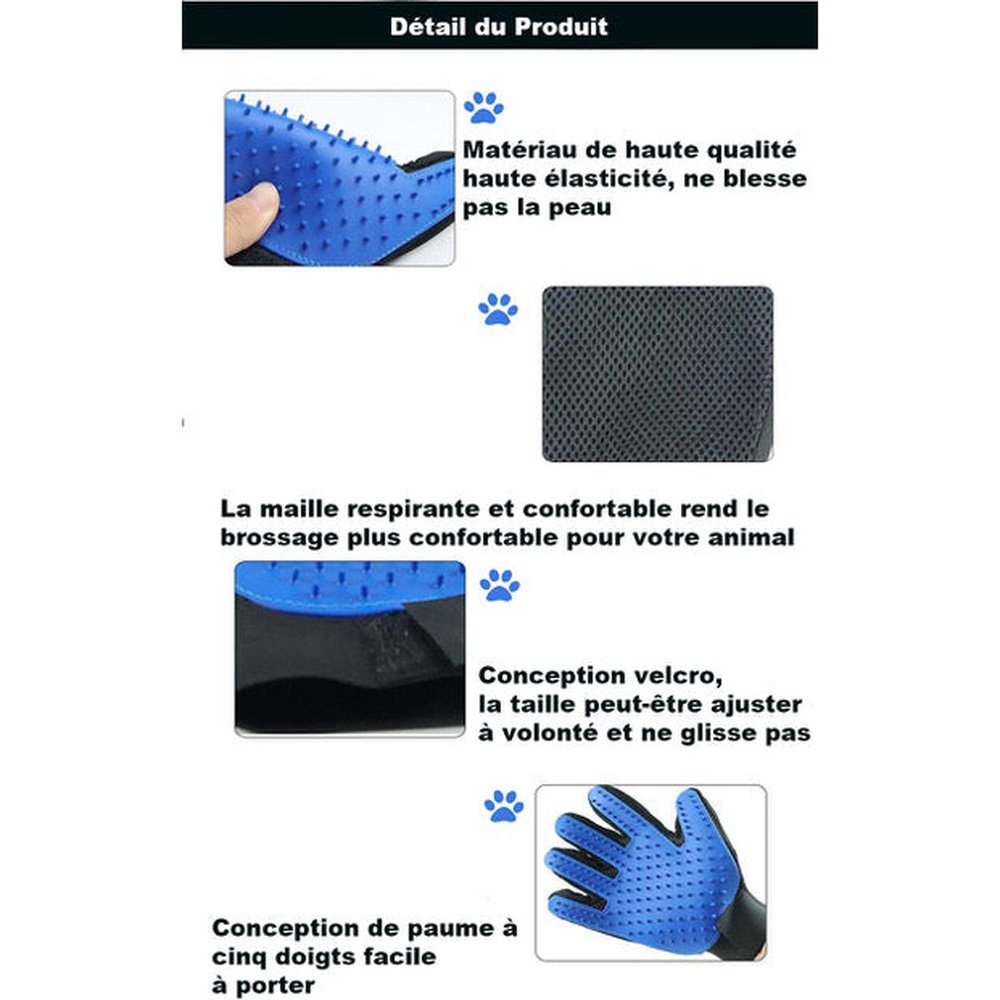 Brosse à gant pour animaux de compagnie, Chiens et Chats