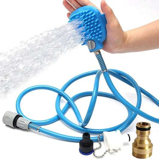 Pommeau de Douche et Brosse 2-en-1 pour Chiens et Chats